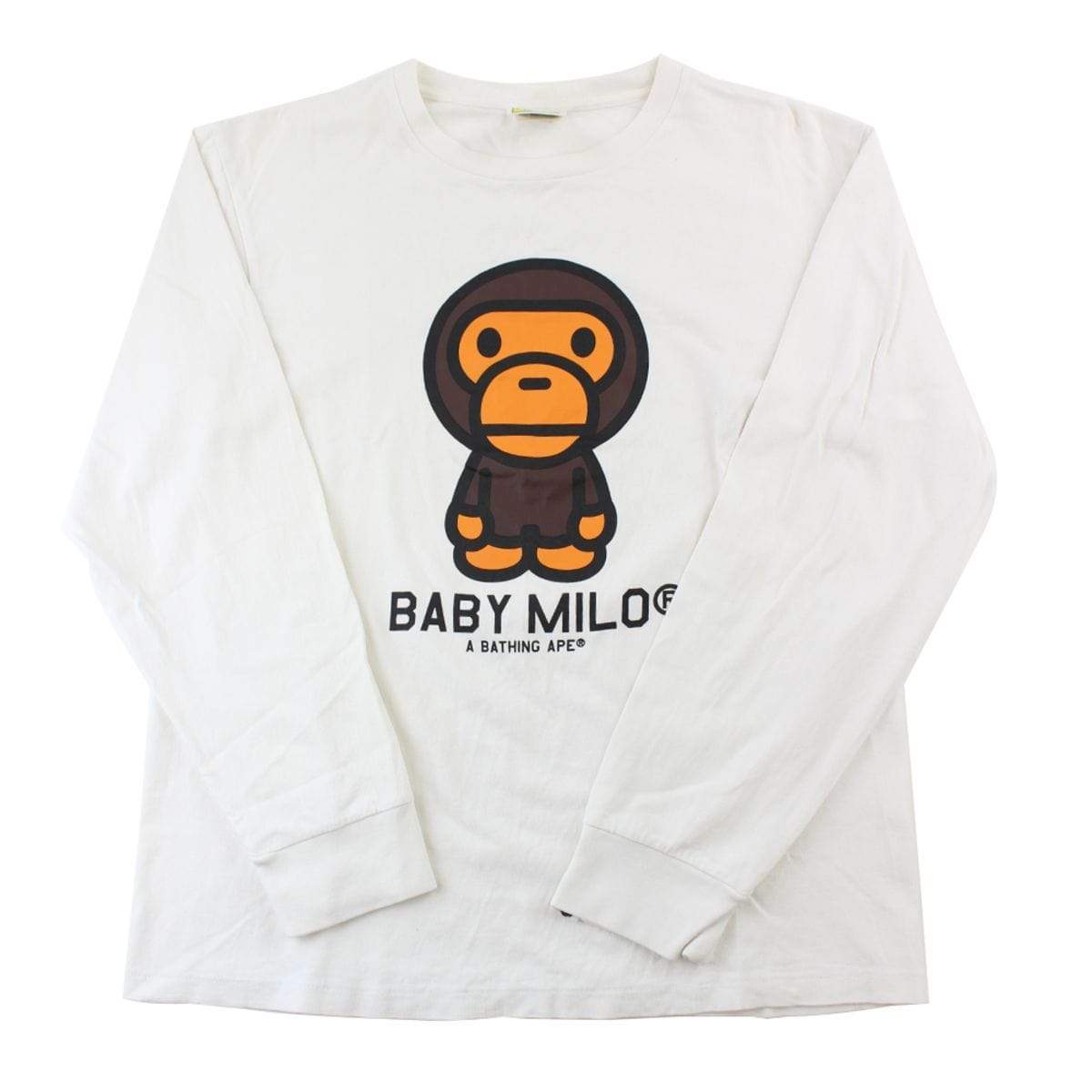 Bape Baby Milo Original Logo LS White - SaruGeneral