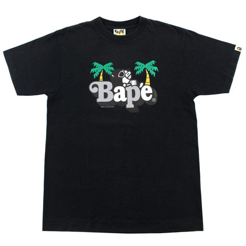 T-shirt Bape Baby Milo Racoon Palm Tree Noir