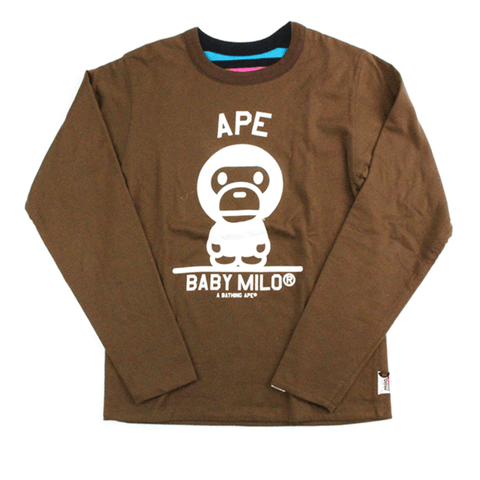 Bape Baby Milo Réversible Marron À Manches Longues