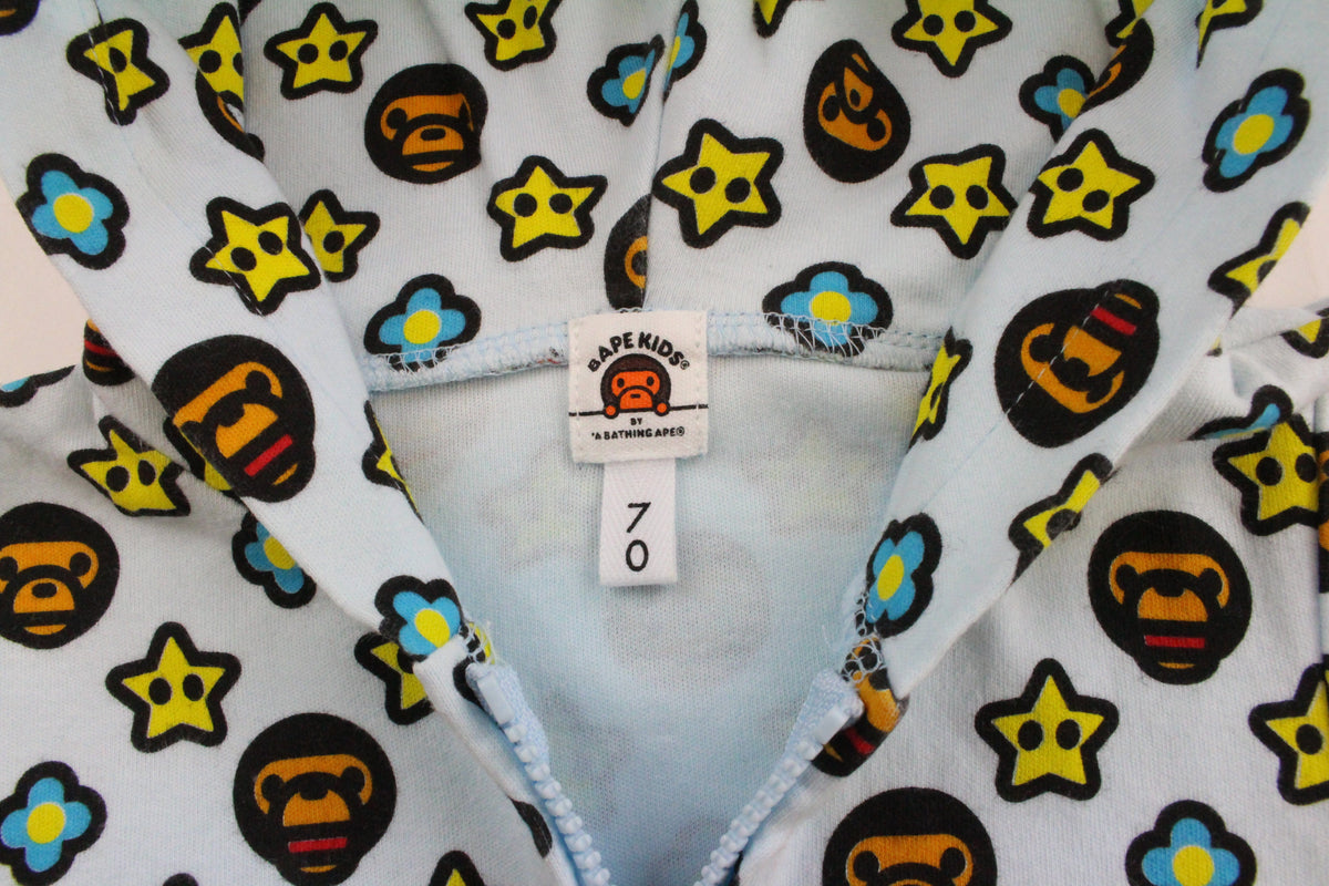 Bape Baby Milo monogram Babygrow Baby blue - SaruGeneral