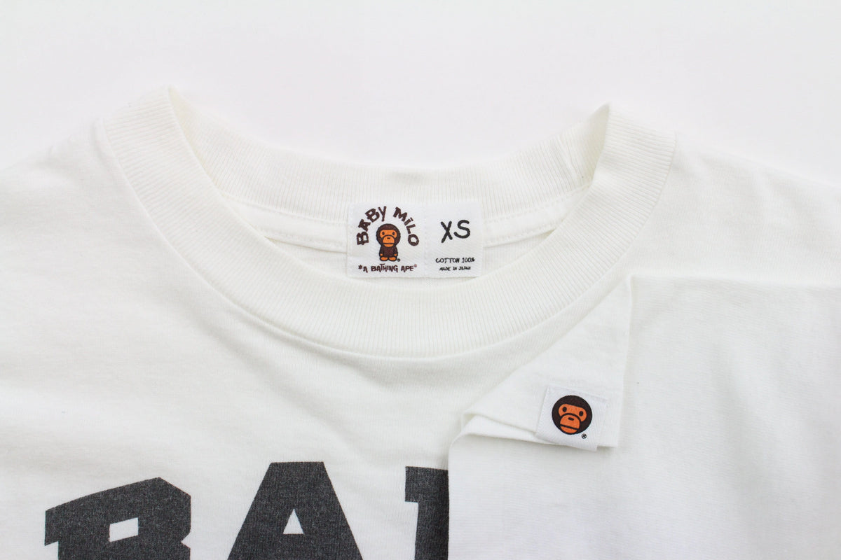Bape Baby Milo Text Figure Tee White - SaruGeneral
