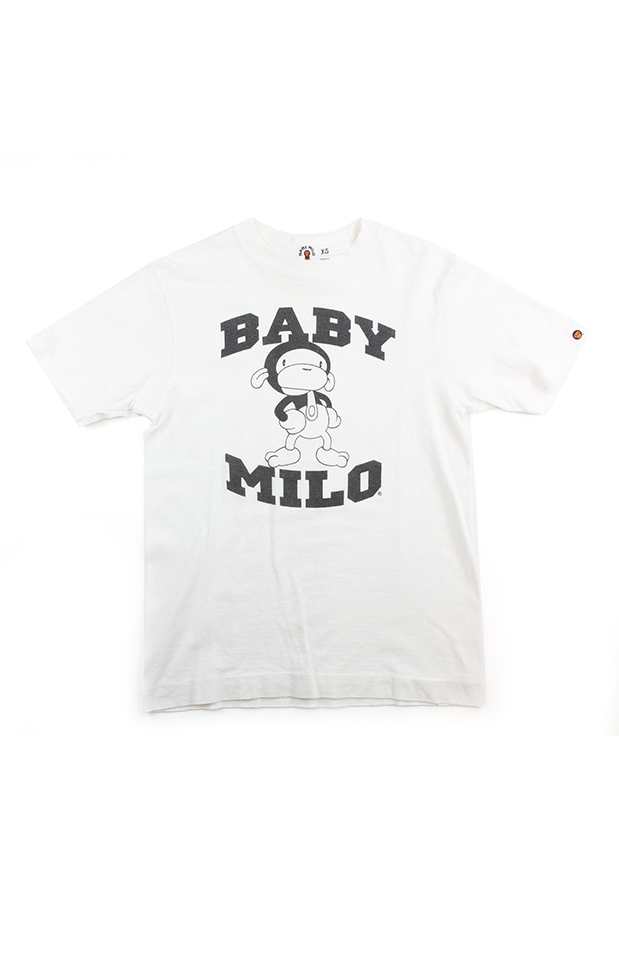 Bape Baby Milo Text Figure Tee White - SaruGeneral