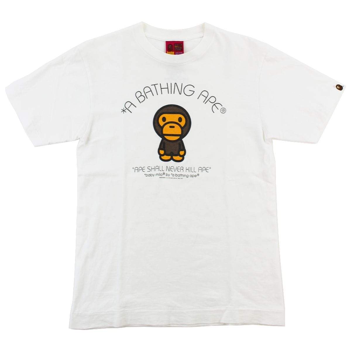 Bape Baby Milo Text Tee White - SaruGeneral