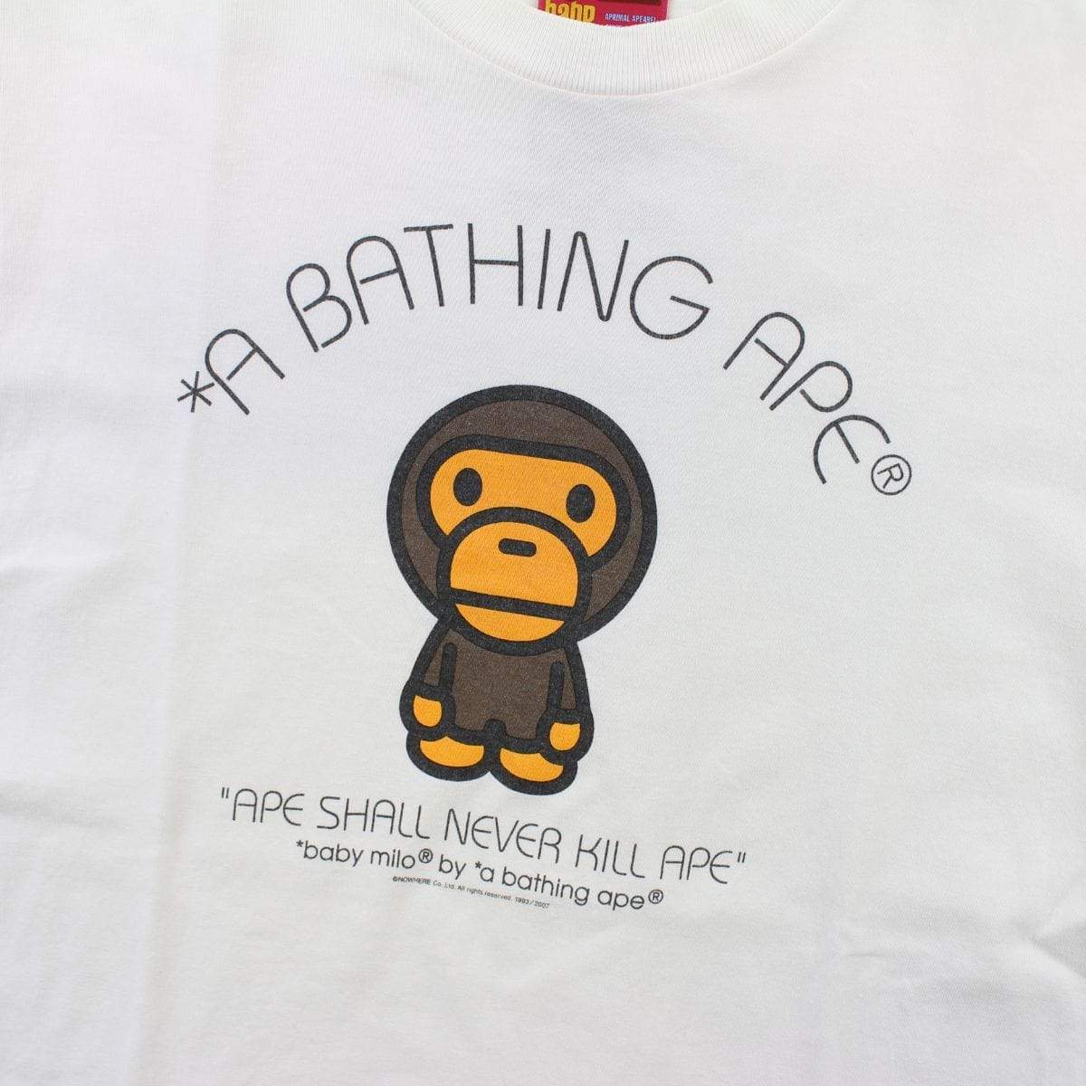Bape Baby Milo Text Tee White - SaruGeneral