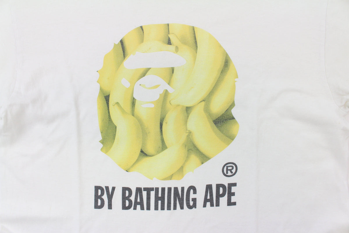 Bape Banana Big Ape Logo Tee White - SaruGeneral