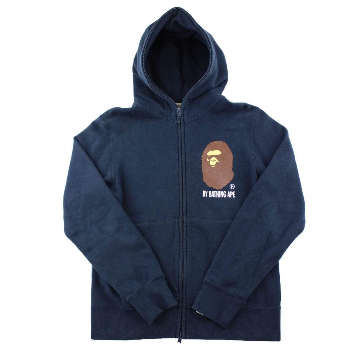 Bape Big Ape Logo Full Zip Hoodie Navy - SaruGeneral