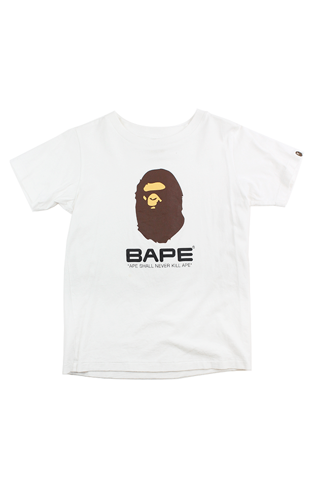 Bape Big Ape Text Tee White - SaruGeneral
