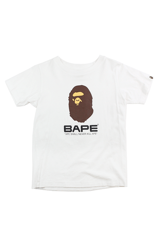 Bape Big Ape Text Tee White