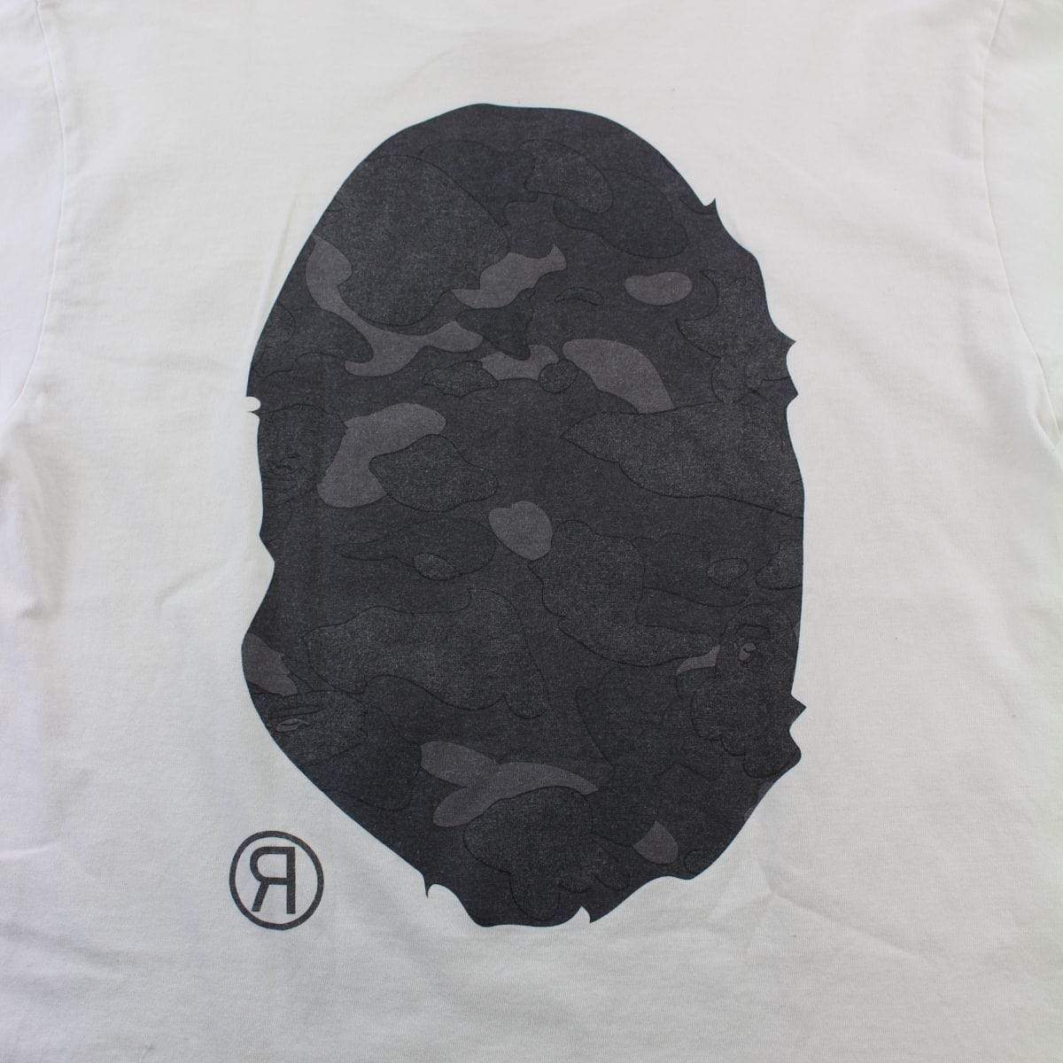 Bape Black Camo Big Ape Logo Tee White - SaruGeneral