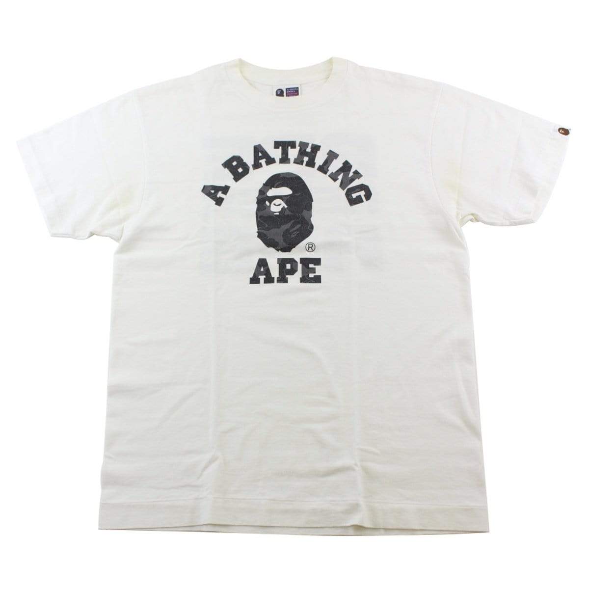 Bape Black Camo College Logo Tee White - SaruGeneral