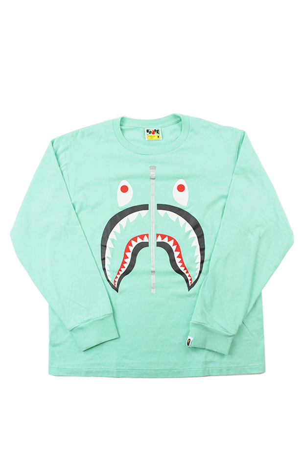 Bape Black Shark Face LS Turquoise - SaruGeneral
