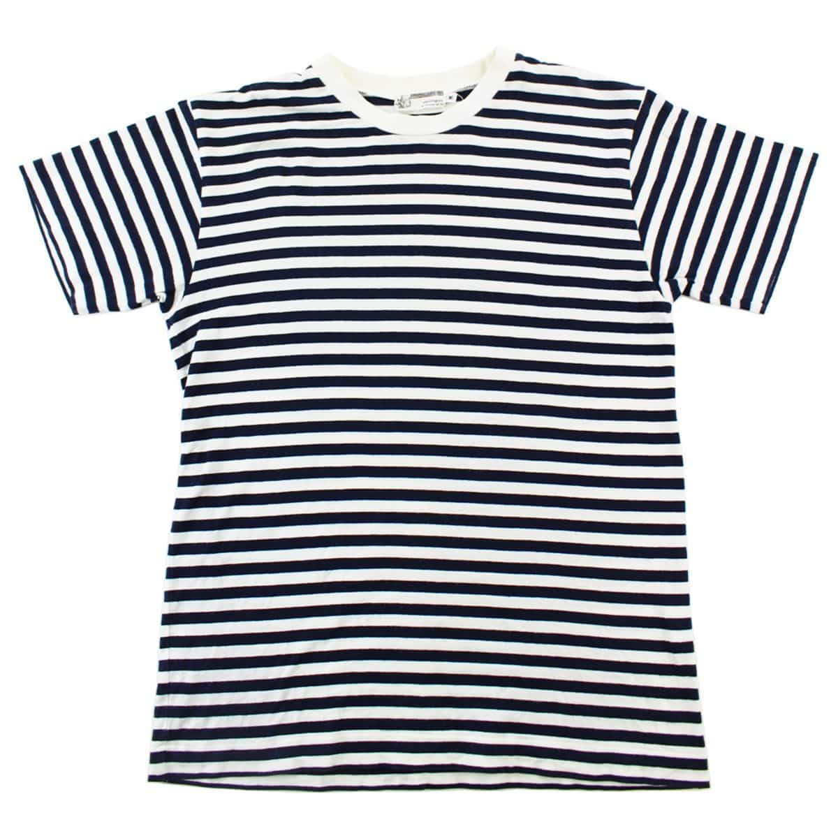 Bape Black White Striped SS Tee - SaruGeneral