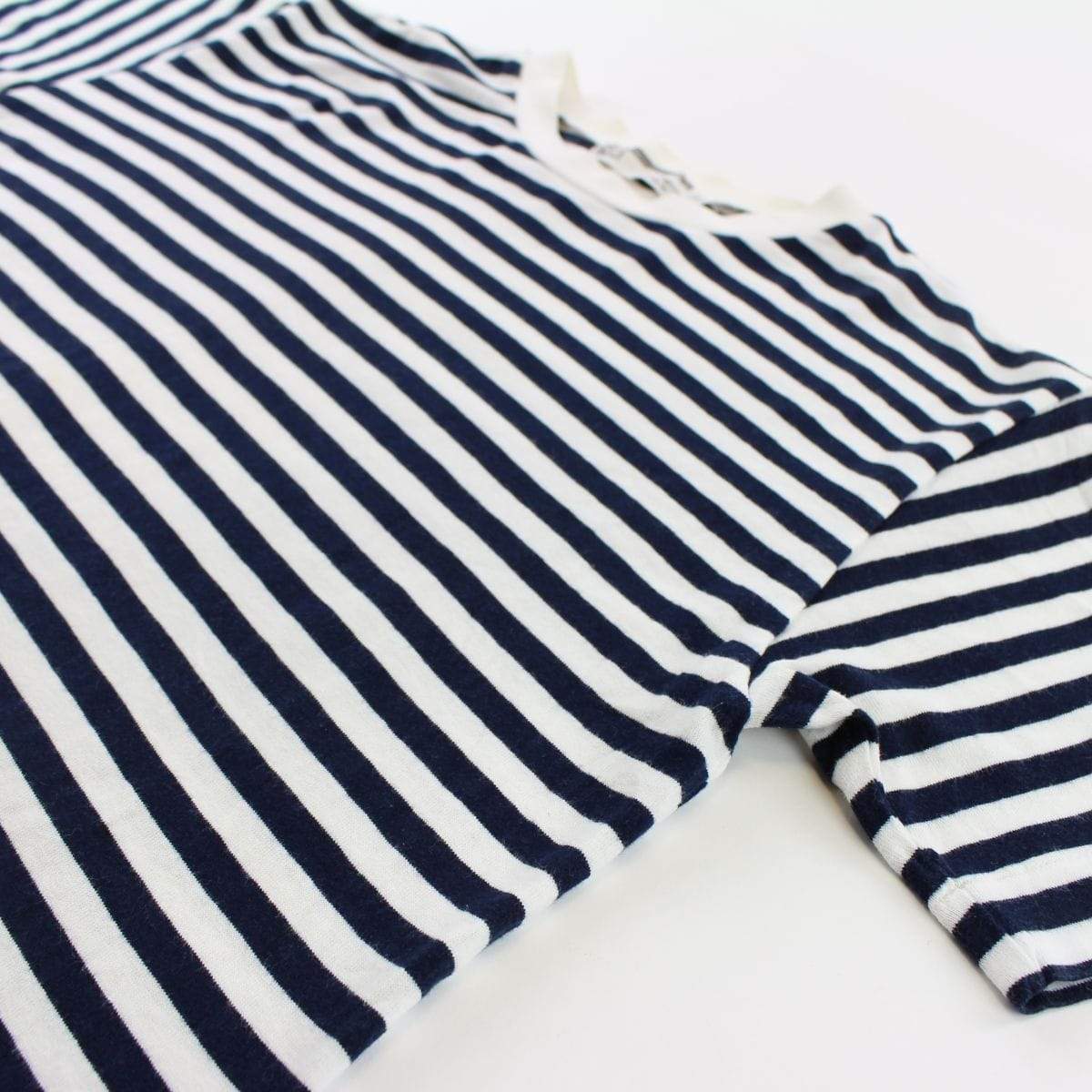 Bape Black White Striped SS Tee - SaruGeneral