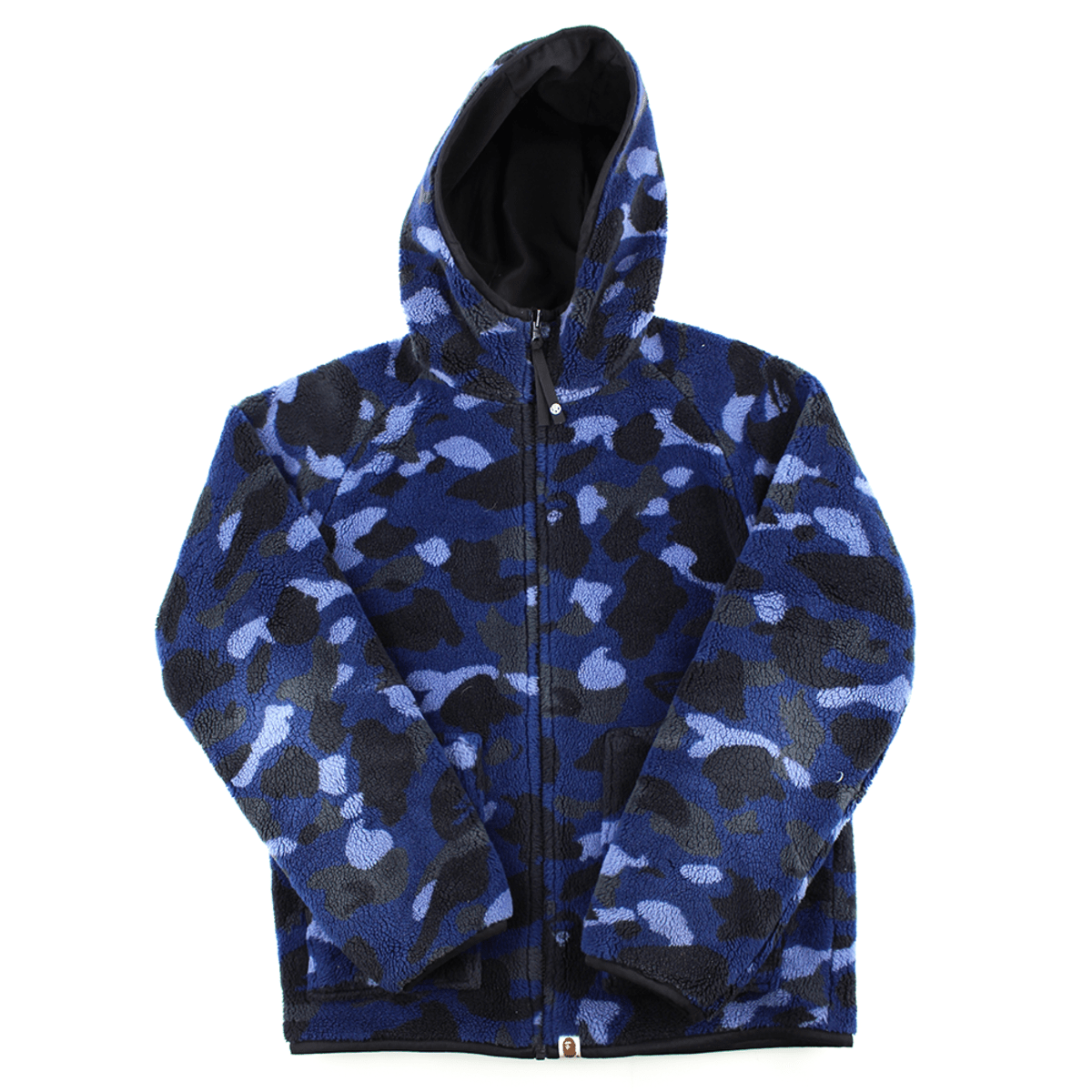 Bape Blue Camo Reversible Fleece Jacket - SaruGeneral