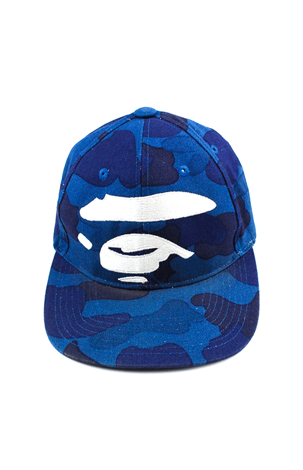 Bape Blue Camo White Ape Face Hat - SaruGeneral