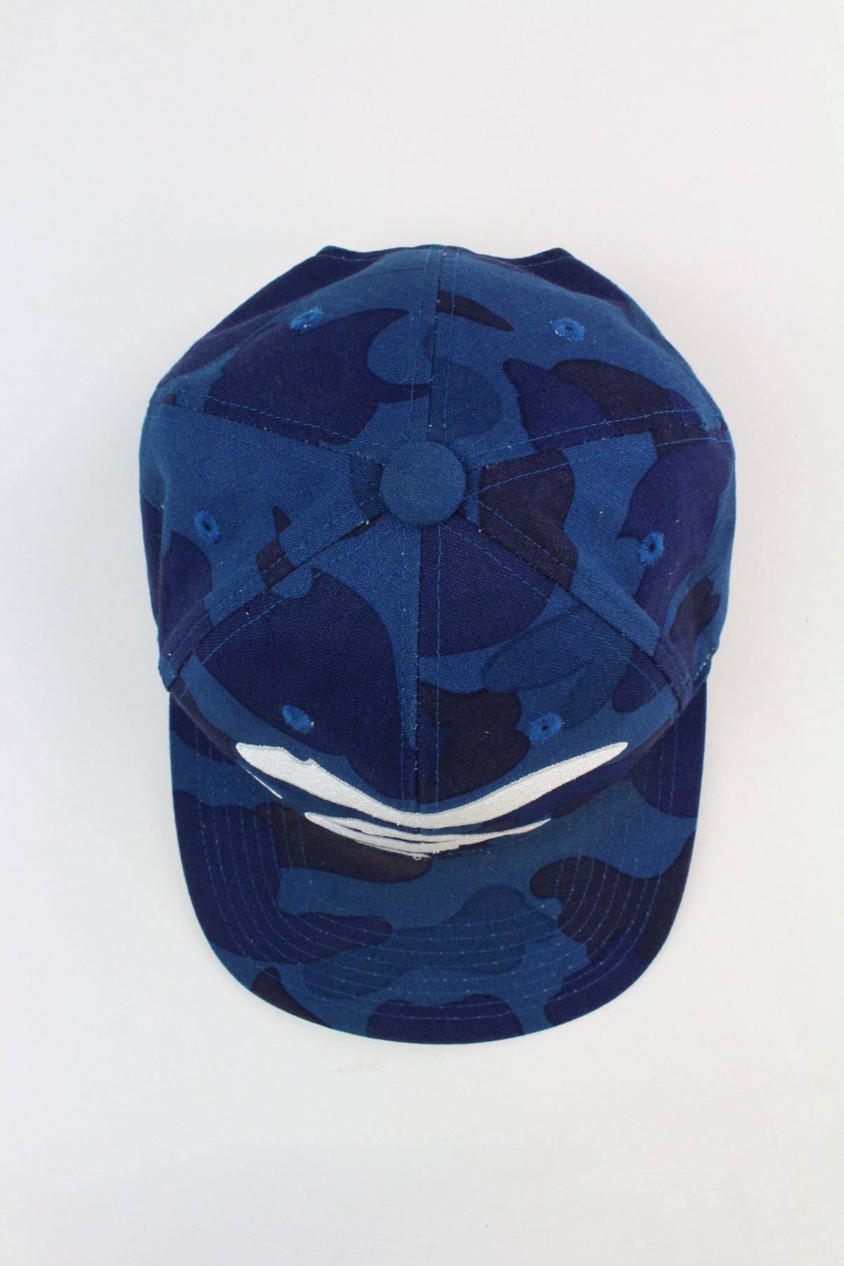 Bape Blue Camo White Ape Face Hat - SaruGeneral