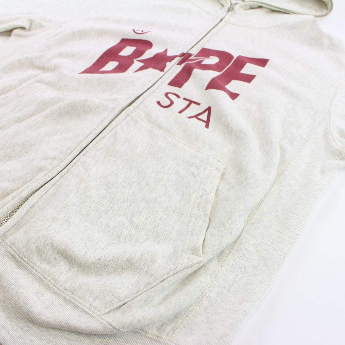 Bape Burgundy Bapesta Logo Full Zip Grey - SaruGeneral