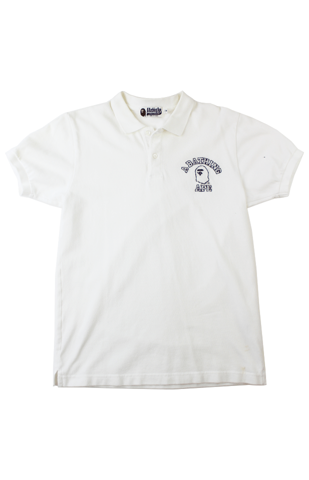 Bape College Logo Polo White - SaruGeneral