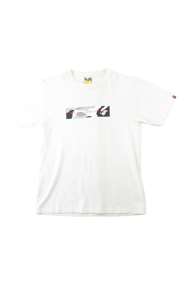 Bape Grey Camo ASNKA Box Logo Tee White - SaruGeneral