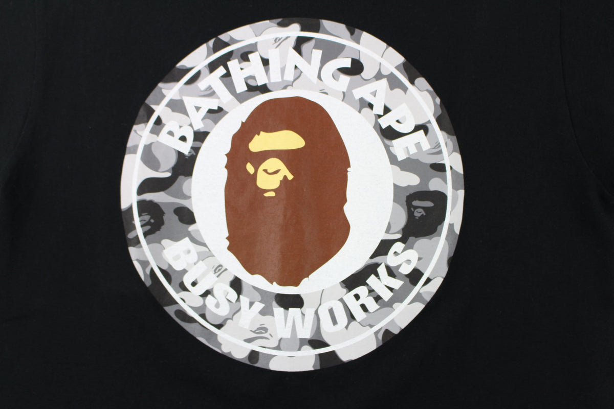 Bape Grey Camo Busy Works Tee Black - SaruGeneral