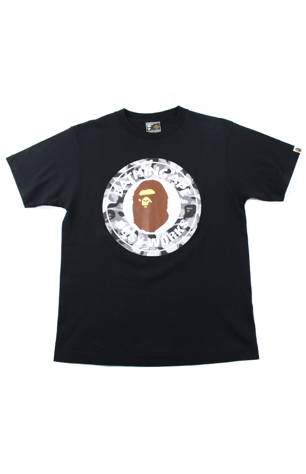 Bape Grey Camo Busy Works Tee Black - SaruGeneral