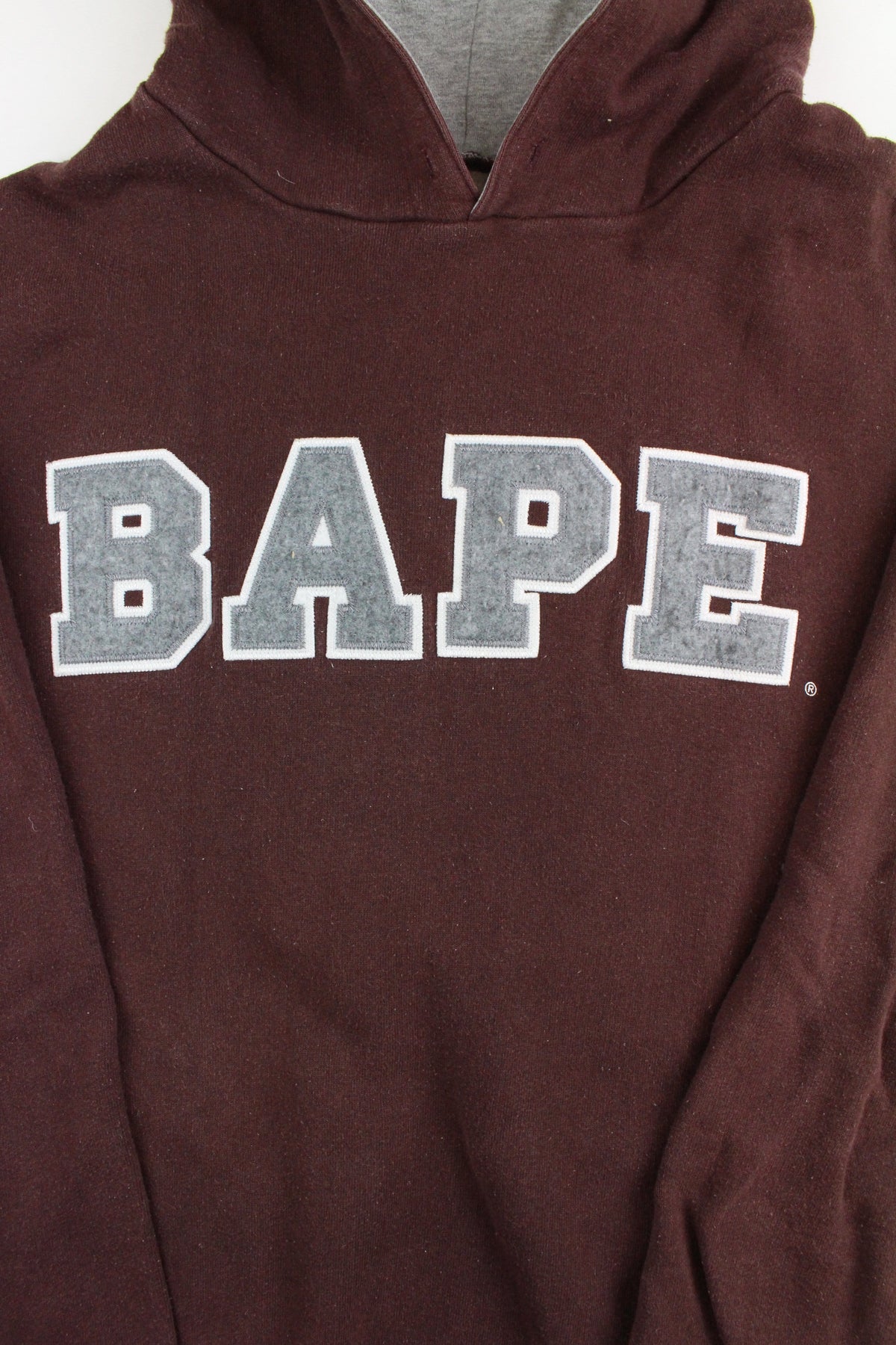 Bape Grey Text 93 Hoodie Brown - SaruGeneral