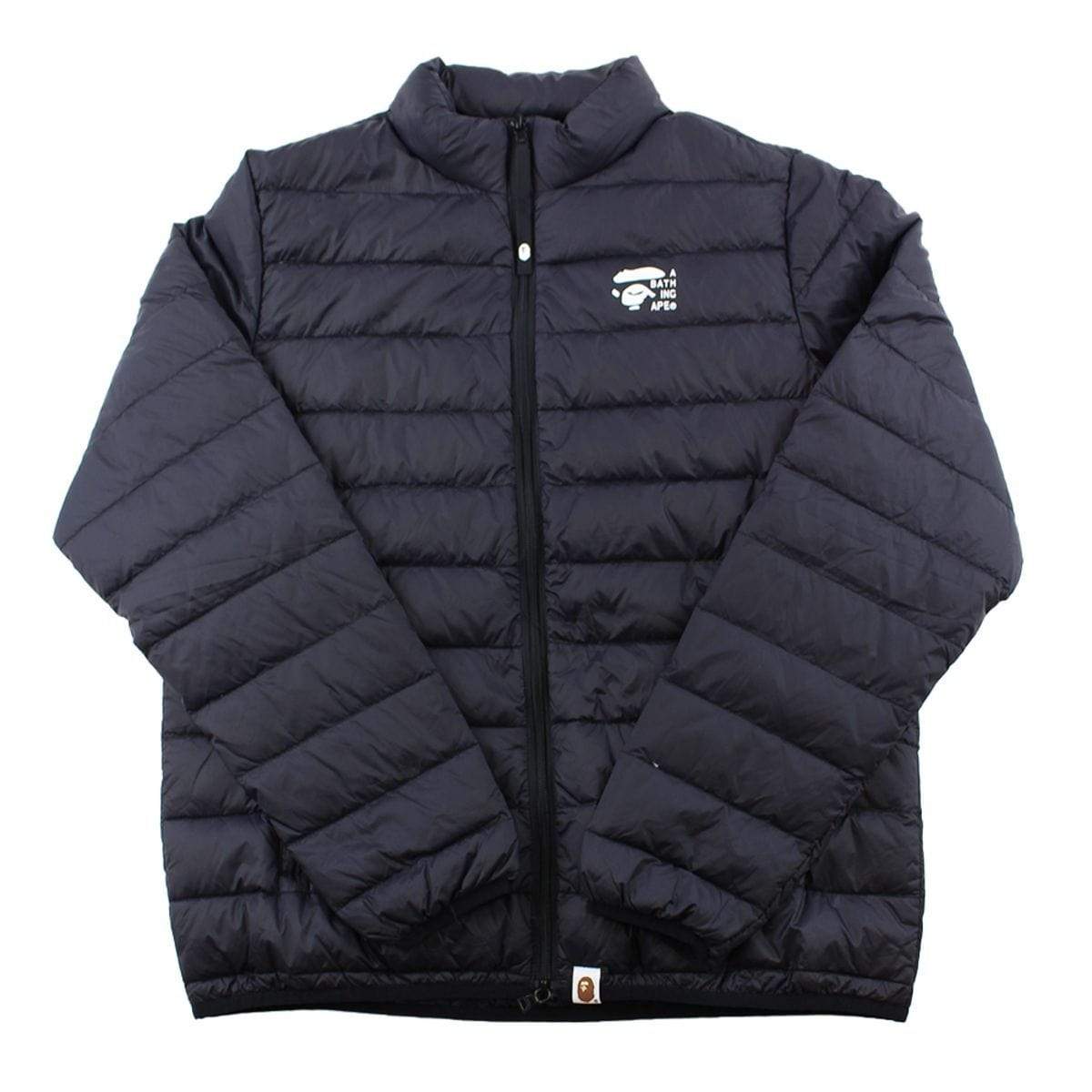 Bape Logo Puffer Jacket Black - SaruGeneral