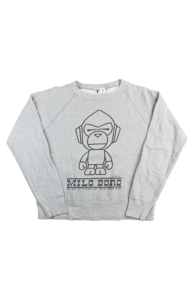 Bape Milo Borg Crew Grey - SaruGeneral