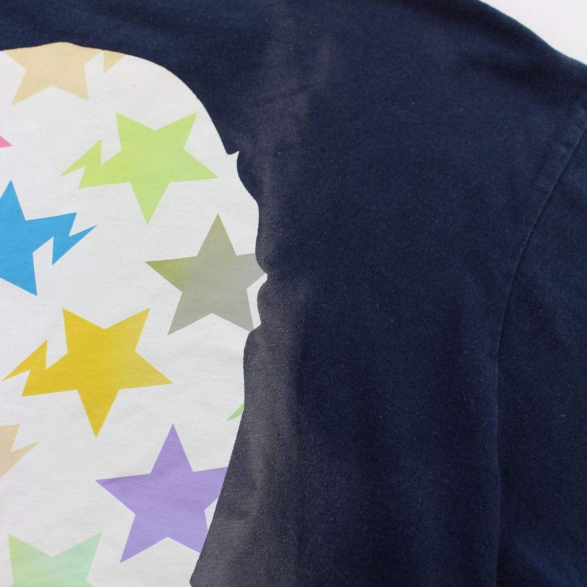 Bape Multi Colour Bapesta Big Ape Logo Tee Navy - SaruGeneral