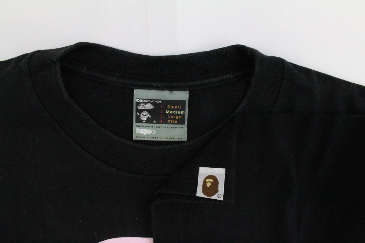 Bape Pink Gradient Big Ape Tee Black - SaruGeneral