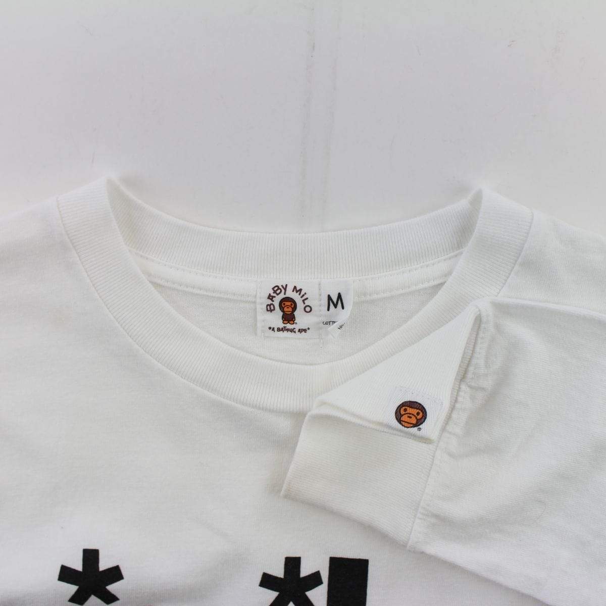 Bape Pink Milo Store LS White - SaruGeneral
