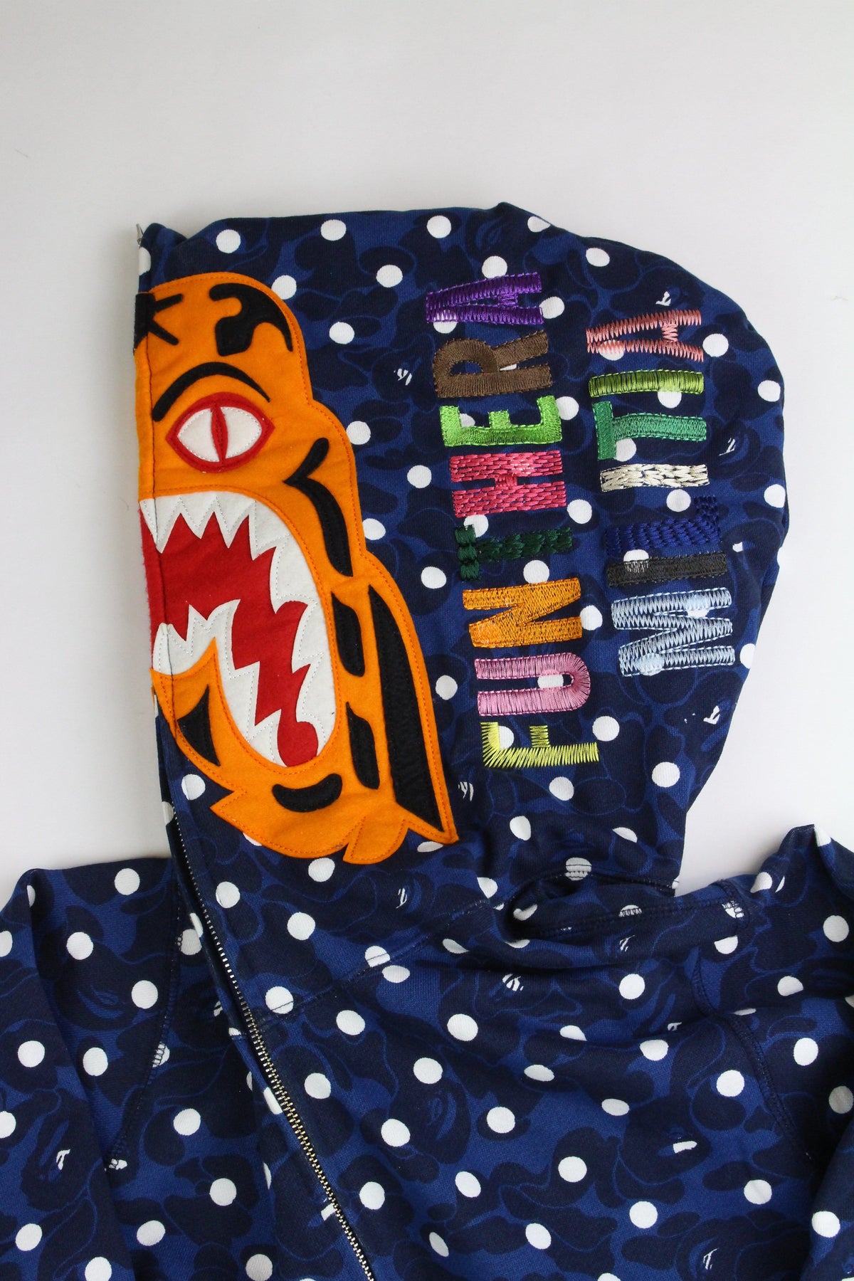 Bape Polkadot Tiger Shark Hoodie Navy - SaruGeneral