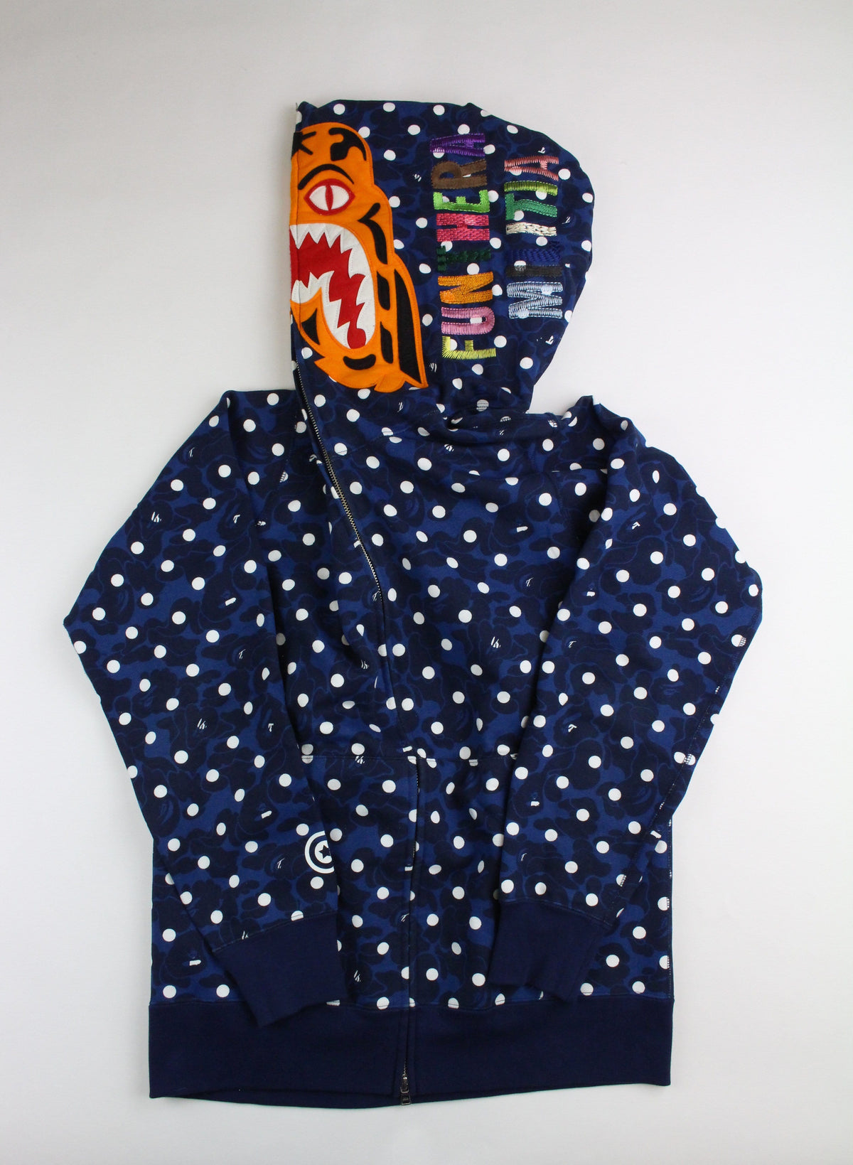 Bape Polkadot Tiger Shark Hoodie Navy - SaruGeneral