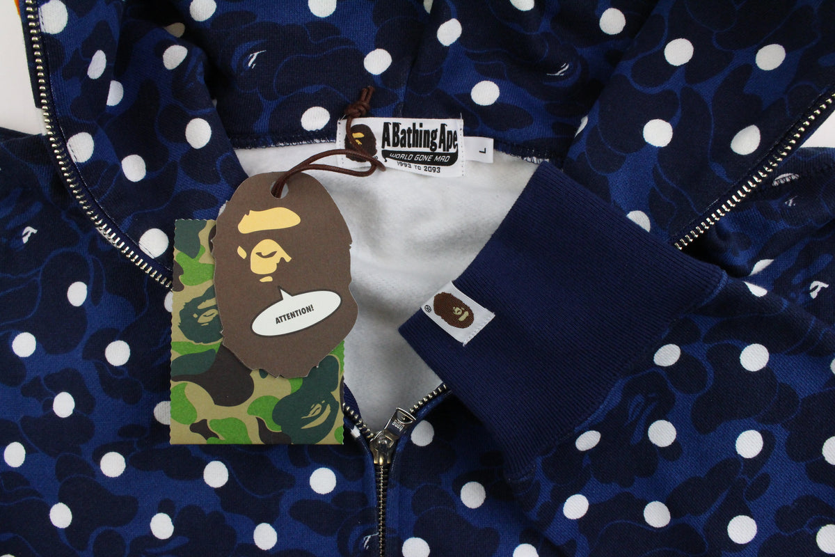 Bape Polkadot Tiger Shark Hoodie Navy - SaruGeneral