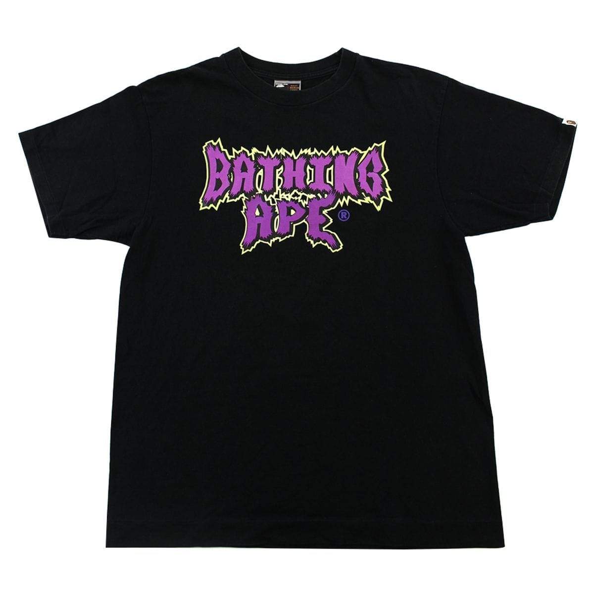 Bape Purple Horror Text Tee Black - SaruGeneral