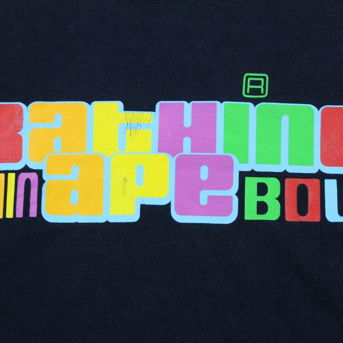 Bape Rainbow Text Tee Black - SaruGeneral