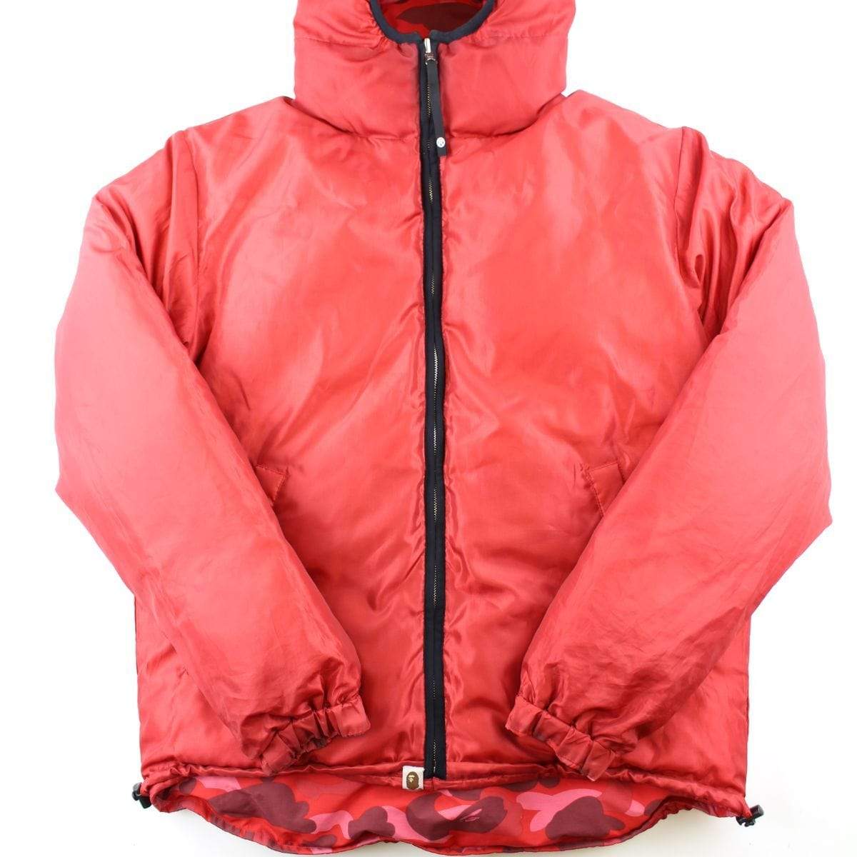 Bape Red Camo Reversible Puffer Jacket - SaruGeneral