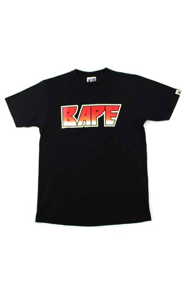 Bape Red Kiss Text Tee Black - SaruGeneral