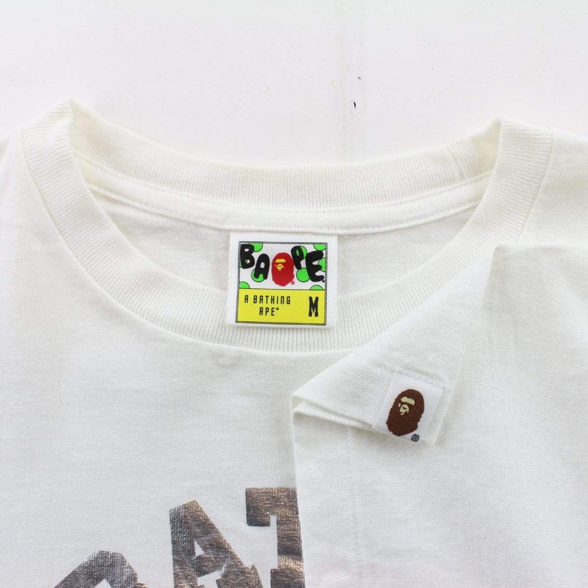 Bape Silver Foil College Logo Tee White - SaruGeneral