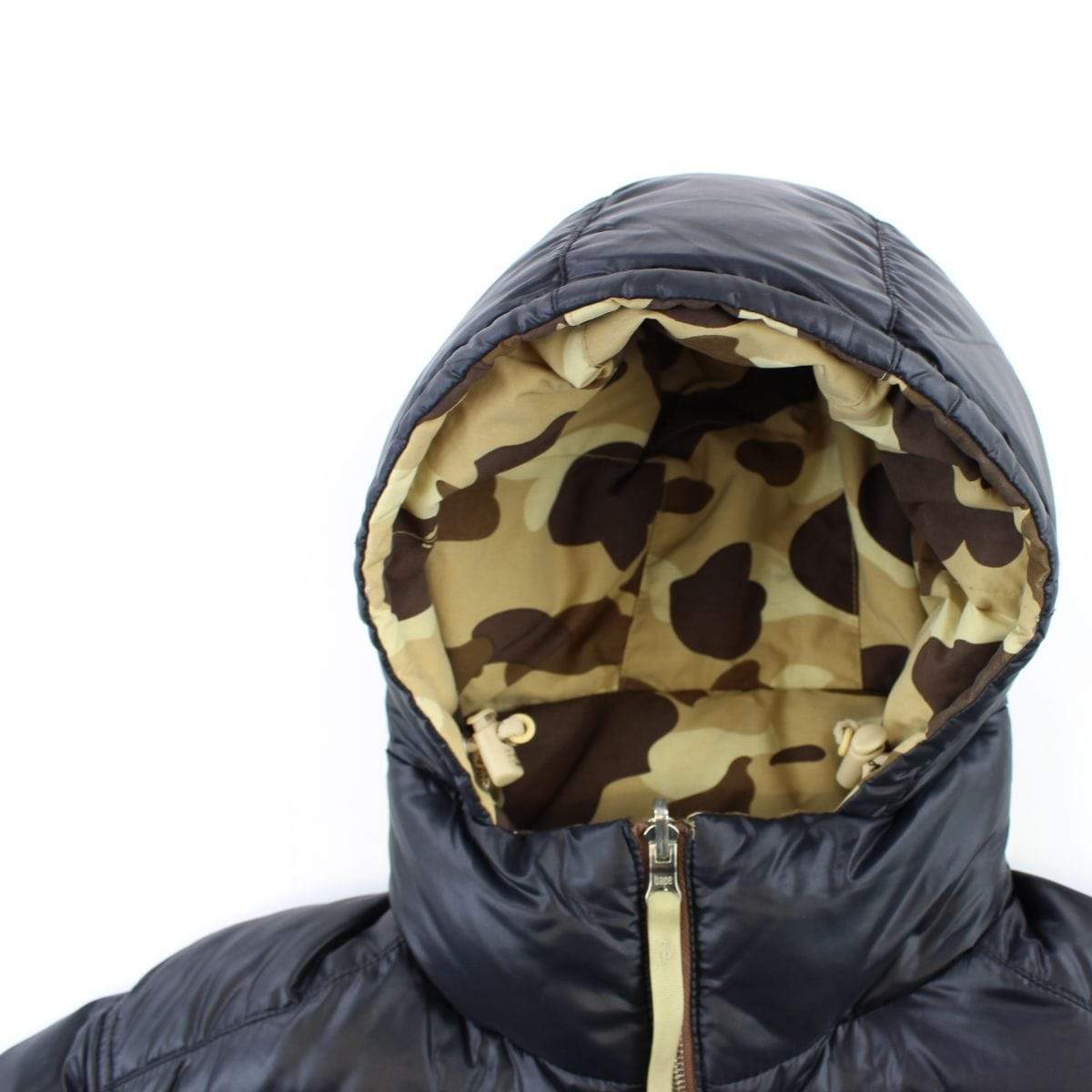 Bape Desert Camo Reversible Puffer Black leather - SaruGeneral