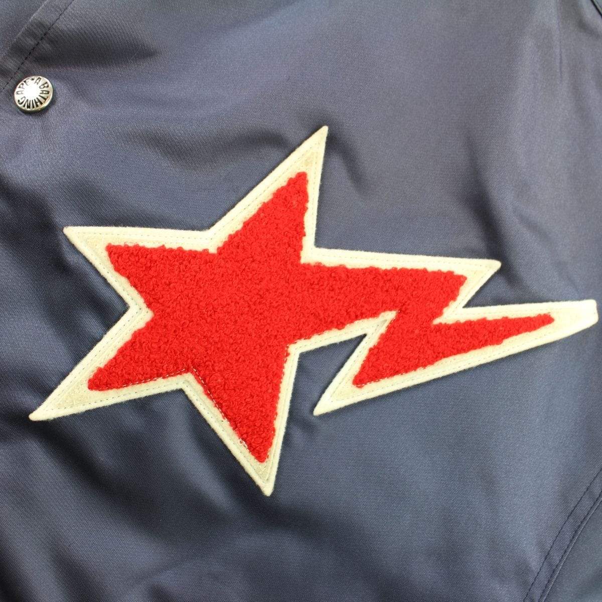 Bape Bapesta Logo Varisity Jacket Navy - SaruGeneral