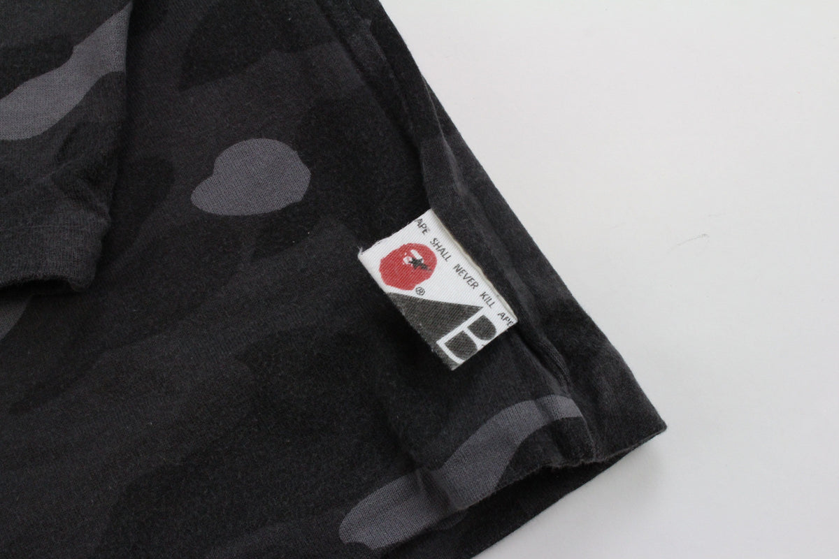 Bape Text Black Camo Reverse White Camo LS - SaruGeneral