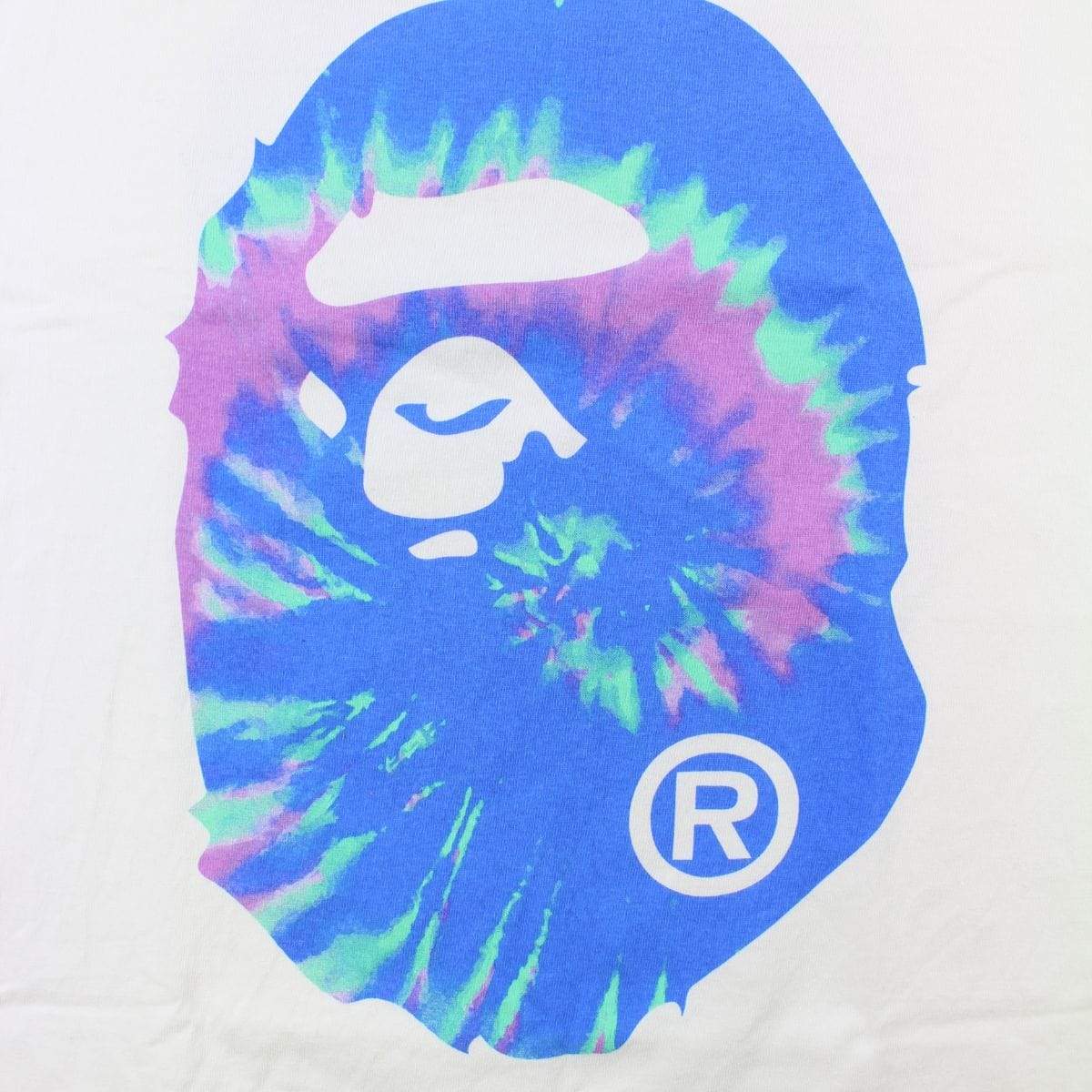 Bape Tie Dye Big Ape Logo Tee White - SaruGeneral