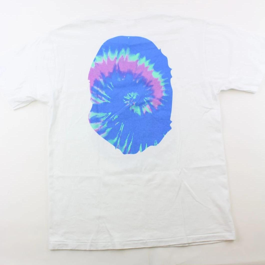Bape Tie Dye Big Ape Logo Tee White - SaruGeneral