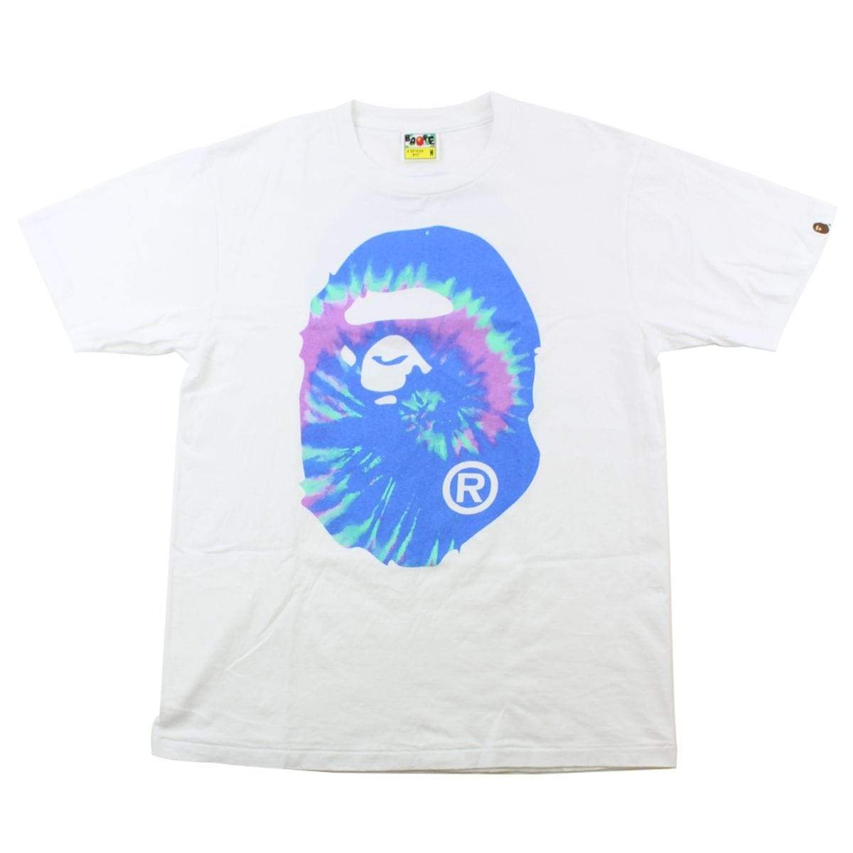 Bape Tie Dye Big Ape Logo Tee White - SaruGeneral