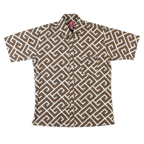 Bape 'Versace' Print Shirt Brown
