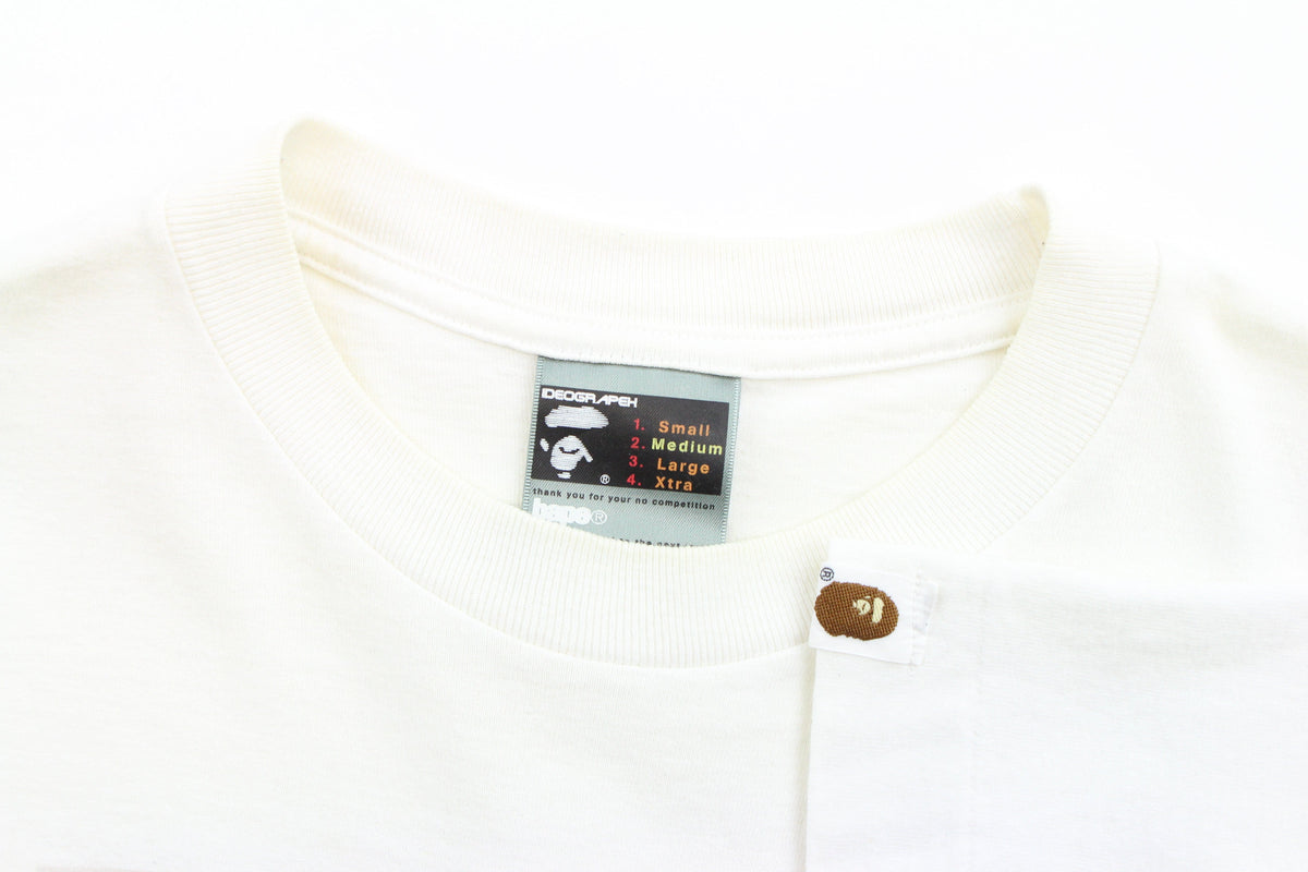Bapexclusive andy warhol Blue Outline Big Ape Logo Tee White - SaruGeneral