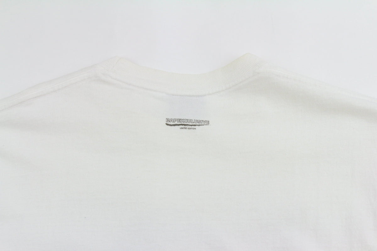 Bapexclusive andy warhol Blue Outline Big Ape Logo Tee White - SaruGeneral