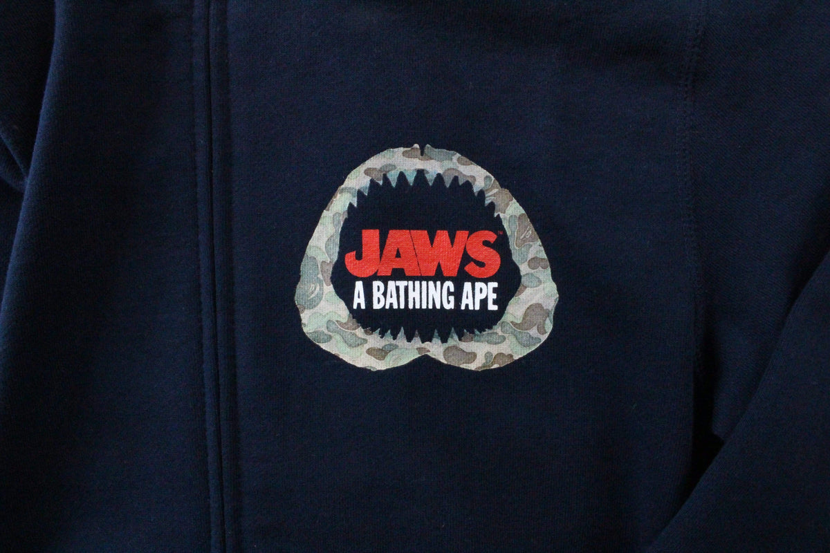 Bape x Jaws Shark Hoodie Navy - SaruGeneral