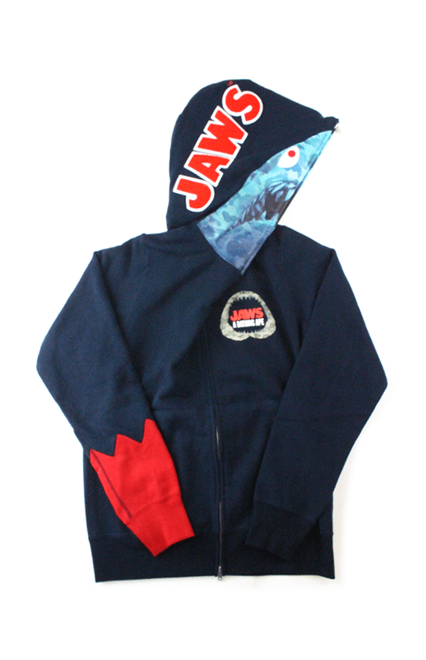 Bape x Jaws Shark Hoodie Navy - SaruGeneral